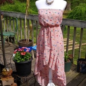 Strapless high-low dress